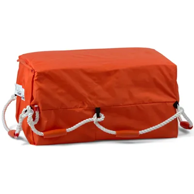 Produktbild von Rettungsfloß mit Rundumleine, aus Nylon, orange, für 3, 4 oder 6 Personen Größe: 6 Personen