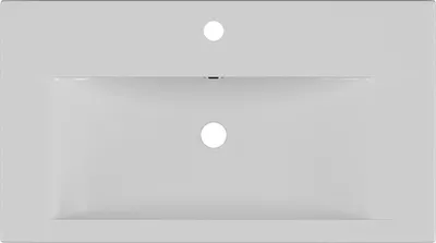 Produktbild von Rechteckiges Halbeinbauwaschbecken aus Keramik - 71,5 cm - Weiß - YASMAC II