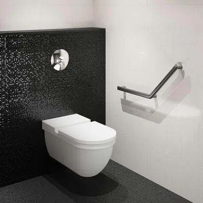 Produktbild von Delabie Winkelgriff 135° Be-Line® 400 x 400 mm anthrazit-metallic