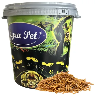 Produktbild von 5 kg Lyra Pet® Mehlwürmer getrocknet in 30 L Tonne