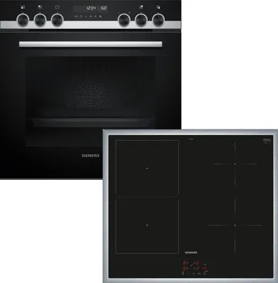 Immagine prodotto di Set di cucina da incasso Siemens, EM645CSB6E + HE578GBS4 + HZ538000, cucina da incasso, piano cottura a induzione, clip estraibile PQ521DT32B