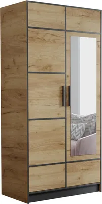 Produktbild von KIER FURNITURE Zweitüriger Kleiderschrank Roj2D - 104,8x205x39 cm Eiche Craft Gold