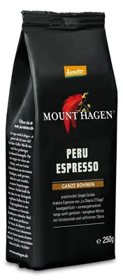 KAWA ZIARNISTA ARABICA 100 % PERU ESPRESSO DEMETER BIO 250 g - MOUNT HAGEN
