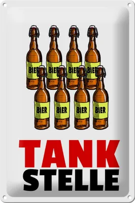 Produktbild von Blechschild Alkohol 20x30cm Tankstelle (Bierflaschen)