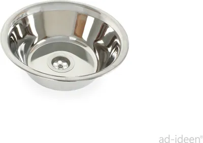 Produktbild von Edelstahl Spüle Spülbecken Rundspüle 28 cm Waschbecken Imbis inkl. Ablauf 1 1/2"