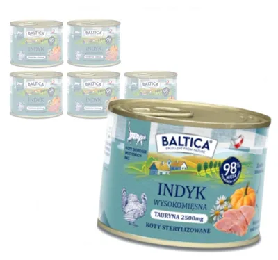 Zdjęcie produktu dla Baltica Smaki Regionów Indyk 6x185g Bezzbożowa Mokra Karma Dla Kotów Sterylizowanych