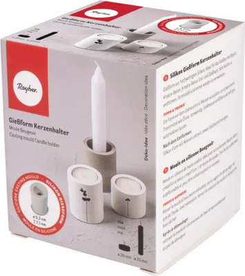 Produktbild von Silikon Gießform Kerzenhalter, für Teelichter und Stabkerzen, ø52xH71mm