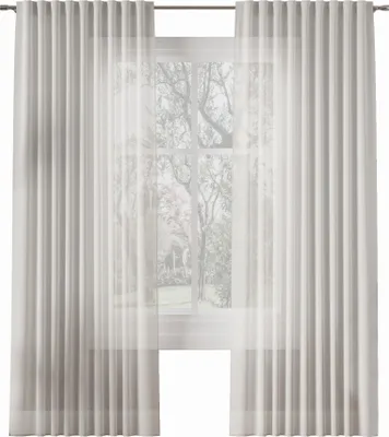 Produktbild von Gardine mit Ösenband 145x300 Basic Uni Weiß
