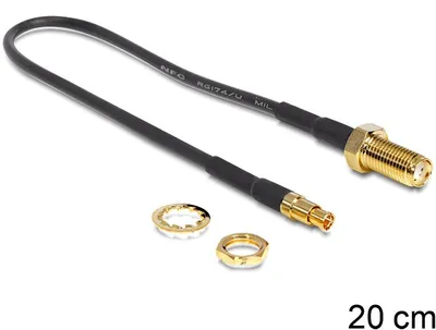 Produktbild von Delock Antennenkabel SMA Buchse zum Einbau > TS-9 Stecker 200 mm