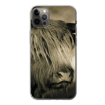 Produktbild von MuchoWow® Handyhülle Schutzhülle Hülle für iPhone 13 Pro Max Schottischer Highlander - Tiere - Haare Silikon Softcase Handy Hülle - Mobiltelefon