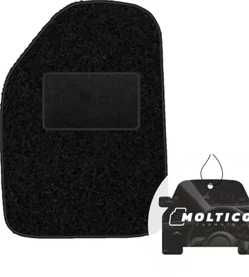 Produktbild von moto-MOLTICO Fahrer Fußmatte Auto Velours Fahrerseite Autoteppiche Schwarz Fahrermatte 1-teilig passend für Renault Thalia Clio II 1998-2006
