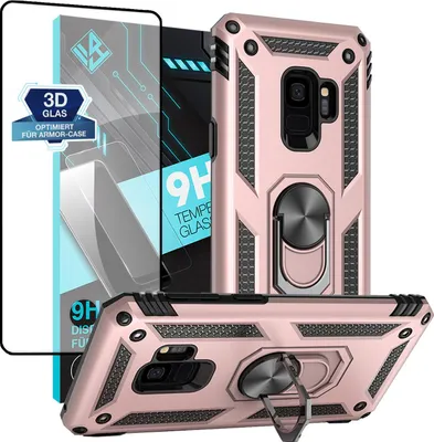 Produktbild von Armor Outdoor Handyhülle für Samsung Galaxy S9 Handy Panzer Case Schutzhülle mit 9H Displayglas Displayschutz Farbe: Rosegold