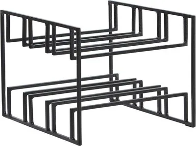 Produktbild von Famanu Weinflaschenhalter - Schwarz Metall - Für 6 Flaschen - Modernes Design - 29x21x25 cm