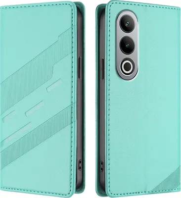 Produktbild von Hülle für OnePlus Nord CE4, Kunstleder Brieftaschen Handyhülle mit Kartenfach und Standfunktion Türkis