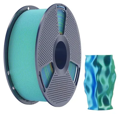 Produktbild von Sunlu PLA+ Silk Dual-Color Filament, 1,75mm, 1kg - Farbton: Blue Green