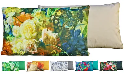 Produktbild von JACK Outdoor Lounge Kissen 30x50cm Motiv Dekokissen inkl. Füllung Wasserfest Sitzkissen Garten Stuhl, Farbe:Blumenzauber