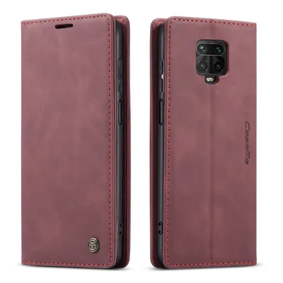 Obrázek produktu pro Redmi Note 9 Pro Pouzdro, RetroPolyuretanKožené Pouzdro, Kapsy na Karty, Magnetické Uzavírání, Pouzdro s Funkcí Stojánku pro Xiaomi Redmi Note 9 Pro červené