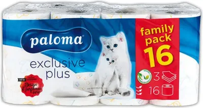 Image de 4x Paloma papier hygiénique 16 rouleaux 150 feuilles 3 plis WC papier hygiénique rouleau de papier