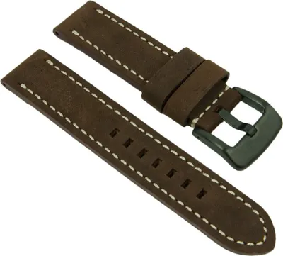 Produktbild von Ersatzband Kalbsleder Dunkelbraun mit Kontrastnaht 27288B, Stegbreite:22mm