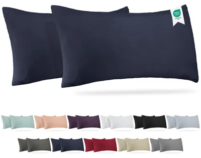 Kissenbezug 40x80 cm, 2er-Set, Jersey-Baumwolle, marineblau