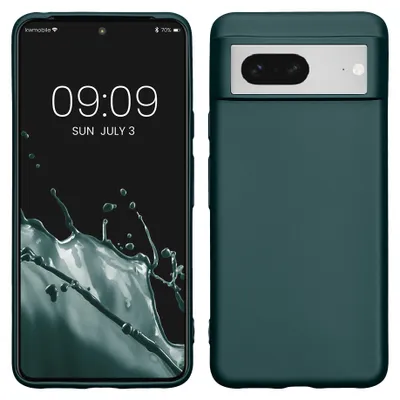 Produktbild von kwmobile Handyhülle für Google Pixel 8 Hülle - Silikon Case metallisch schimmernd - Schutzhülle Cover - Metallic Petrol