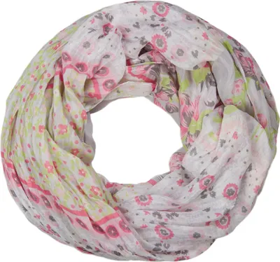 Produktbild von styleBREAKER Loop Schlauchschal mit Blumen Alloverprint Mustermix, Crash and Crinkle, Paisley, Punkte, Blüten, Rosen 01014008
