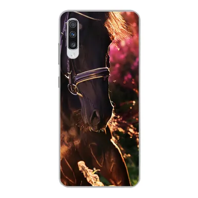 Produktbild von MuchoWow® Handyhülle Schutzhülle Hülle für Samsung Galaxy A70 Pferd - Sonne - Porträt Silikon Softcase Handy Hülle - Schutzhaube