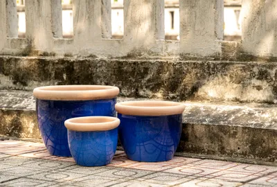 Immagine prodotto di Fioriera per contadini Ø25cm | Antigelo ed elegante | Blu reale