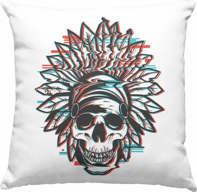 Produktbild von Trendation - Totenkopf Deko-Kissen mit Füllung 40x40 Kaffee Frauen Mädchen Männer Tattoo Geschenk Damen Idee Grafik Farben (Rosa)