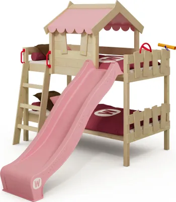 Immagine prodotto di Letto a castello per bambini WICKEY CrAzY Fancy - Letto a capanna 90 x 200 cm, letto a castello – rosa pastello