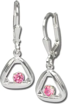 Produktbild von SilberDream Ohrhänger Damen Silber rosa Triangel Zirkonia Ohrringe SDO546A