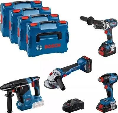 Produktbild von Bosch  Combo Kit 4 tool kit 18V Profi Set (GSR,GDX,GWS,GBH), 0615990N32