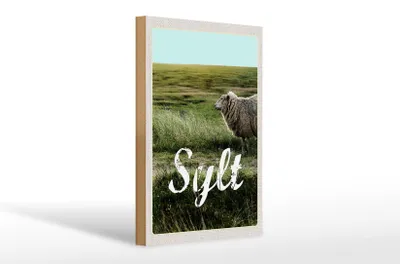 Produktbild von Holzschild Reise 20x30cm Sylt Insel Urlaub Wiese Schaf