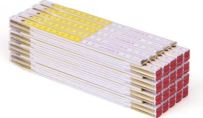 Produktbild von 20 Stk. | Metrie 1m Zollstock Perfekt 5 | Weiß-Gelb | Stahlgelenke