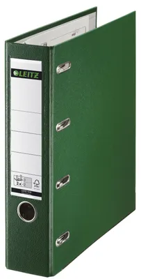 Produktbild von Leitz Plastik-Doppelordner mit zwei Mechaniken, Grün, Pappe, Polyethylen, Polypropylene, 2 x A5, 75 x 285 x 318 mm