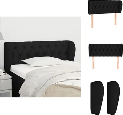 Produktbild von vidaXL Kopfteil mit Ohren Schwarz 103x23x78/88 cm Stoff -  Kopf- & Fußenden