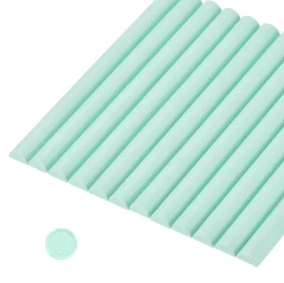 Image de Bâtonnets de cire pour sceaux - 20 pièces pour pistolets à colle chaude - Pour sceller des lettres et des travaux manuels - Vert menthe, diamètre 11 mm