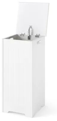 Productafbeelding van FANTASK wasrek van hout, 30 x 30 x 61 cm, vrijstaand wasmand met deksel