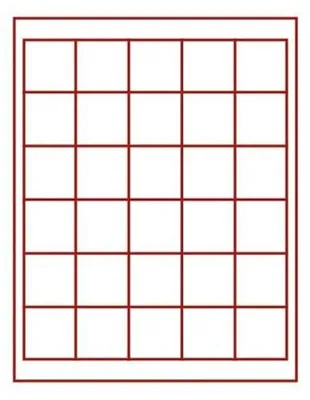 Produktbild von Lindner 2115 Münzbox mit 30 quadratischen Vertiefungen für Münzen/Münzkapseln mit 36 x 38 mm-grau / rote Einlage