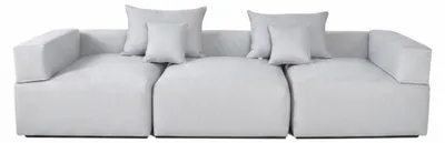 Produktbild von HOME DELUXE Outdoor Sofa ALAZIA – Hellgrau L, Aluminium 330 x 110 x 65 cm | Modulares Design mit Fast-Dry Komfort