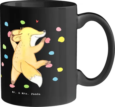 Produktbild von Mr. & Mrs. Panda Kaffeetasse Klettern Trainerin Dankeschön - Schwarz - Geschenk, Keramiktasse, Motivation, Kaffeebecher, Wertschätzung, Inspiration., Becher, Danksagung