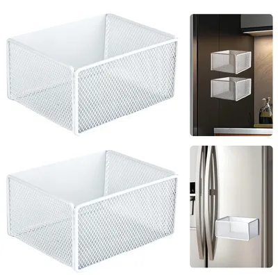 Magnetische Koelkastplanken, 2 Stück, Edelstahl, weiß