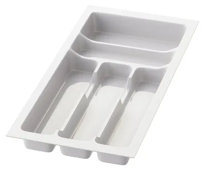Produktbild von Sossai Besteckeinsatz Divio für Schubladen 30cm | 23 x 49 cm | Weiß Besteckkasten Schubladeneinsatz