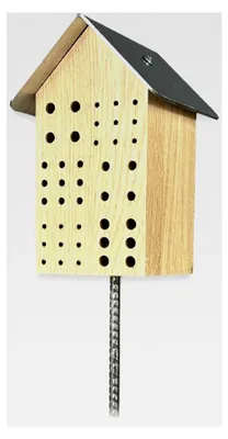 Produktbild von Wildbienenhotel mit Metalldach, naturbelassenes Insektenhaus und Nisthilfe, Größe: L