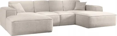 A modular U-shaped sectional sofa.