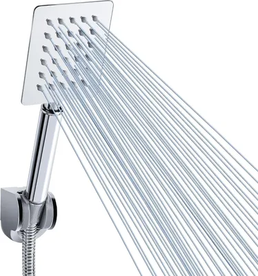 Produktbild von Handdusche, Hochdruck, Edelstahl, Chrom Quadrat, Wasserersparnis, fuer Badezimmer