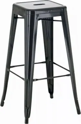 Produktbild von In And OutdoorMatch Barhocker Lavonne - Ohne Rückenlehne - 1er-Set - Ergonomisch - Barstühle für Küche oder Kantine - Schwarz - Metall - Sitzhöhe 77cm