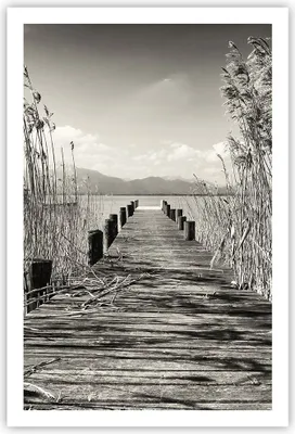 Produktbild von Poster - Poster ohne Rahmen - Brücke Pier Sepia - 61x91,5 cm - Wand Bild - Wanddeko - Wandbilder - Kunstposter - Wandposter - Bilder - Kunstdruck - Wanddekoration - Wandbild - P2XPA61x91-4928
