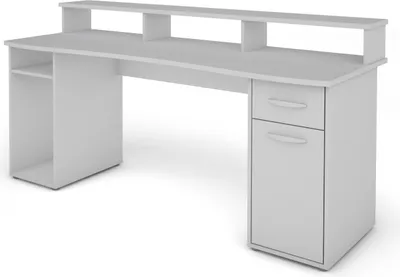 Produktbild von byLIVING Schreibtisch Fantastic, 180x65 cm, Melamin weiß, Griffe Kunststoff silberfarben