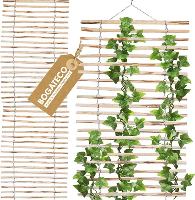 Produktbild von BOGATECO Rankgitter aus Haselnuss für Kletterpflanzen | 100 x 200 cm | Holz Rankhilfe Perfekt für den Garten | Natural